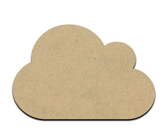 Cloud Wood Cut Shape, Unfinished Wooden Laser Cut Shape, Blank Wood Shapes for Crafting, Embellishments