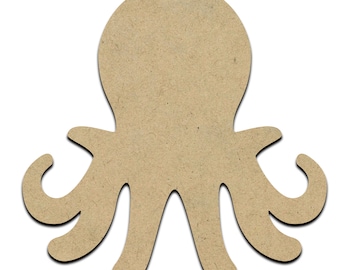 Octopus Wood Cut Shape, Unfinished Wooden Laser Cut Shape, Blank Wood Shapes for Crafting, Embellishments