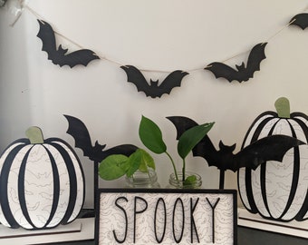 Halloween Fledermaus Girlande und Fledermaus Stand Ups SVG