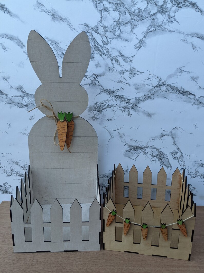 Bunny and Picket Fence Planter SVG Etsy