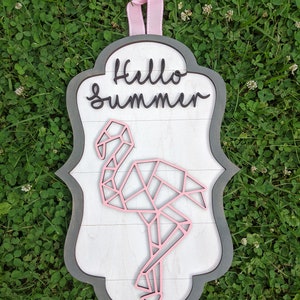 Flamingo Door Hanger SVG