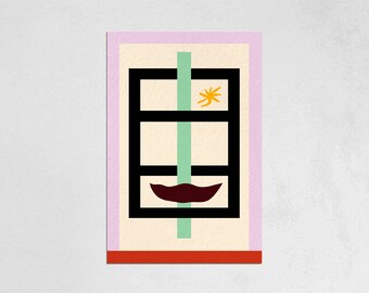 ARCHITECTURE PORTRAIT - abstract art print- original artwork - home wall decor - minimalist geometric drawing