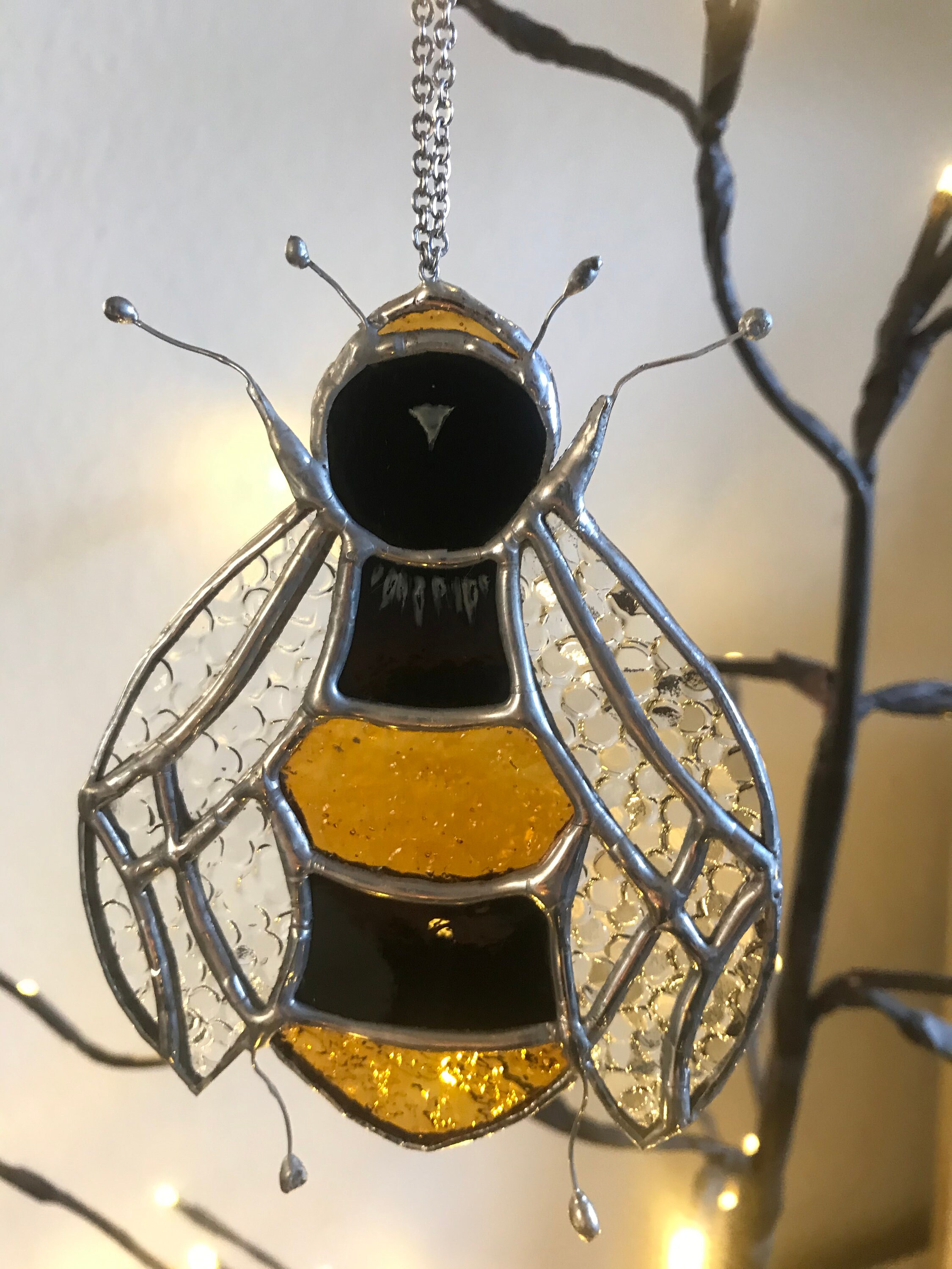 Stained glass bumble bee suncatcher Etsy