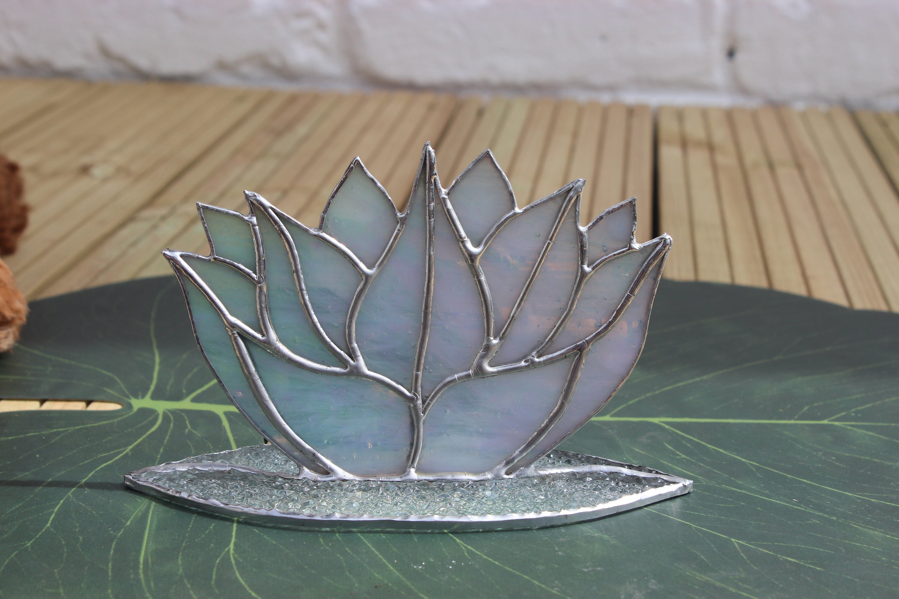 Handgemaakte Glasinlood Lotus Bloem Glasinlood Lotus Bloem Etsy