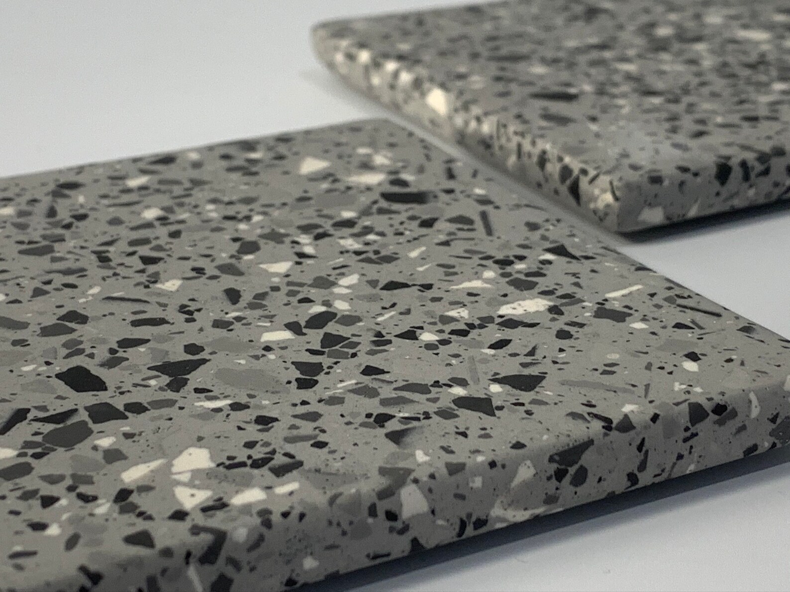 Jesmonite Grey Tonal Terrazzo Coaster Set of 2 Etsy