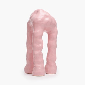 Glossy pink ceramic decorative figurine image 1