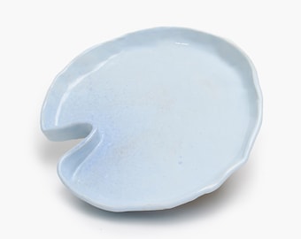 Handmade blue ceramic plate