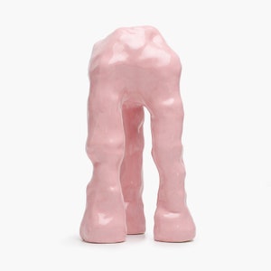 Glossy pink ceramic decorative figurine image 2