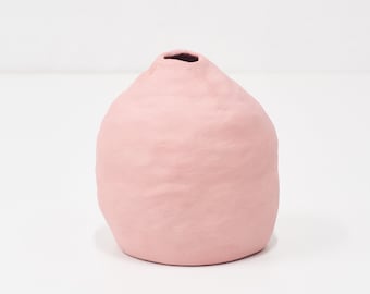 Hand-built pink organic ceramic vase