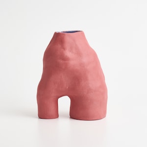 Handmade red ceramic vase, small red vase
