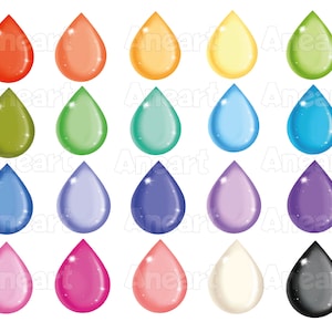 Drop clip art, clip art a goccia, clipart goccia arcobaleno, clip art goccia di pioggia, clip art gocciolina, drop png, png arcobaleno, dropclip colorato