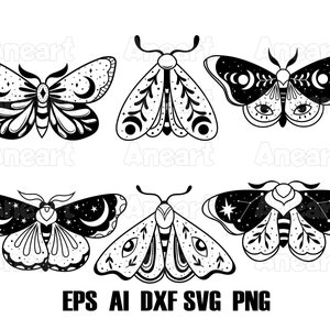Moth svg bundle, moth svg, moth clip art, celestial moth svg, mystical svg, insect svg, butterfly svg, luna moth svg, cut file svg