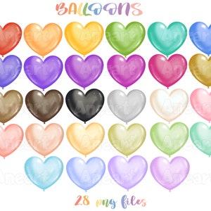 Herz Ballons ClipArt, Regenbogen Ballon ClipArt, Ballons png, Geburtstag ClipArt, Valentinstag ClipArt, Liebe ClipArt, transparente ClipArt