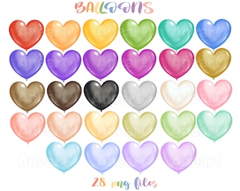 Heart balloons clip art, rainbow balloon clip art, balloons png, birthday clip art, valentines clip art, love clip art, transparent clip art