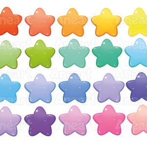Sterren clip art, schattige sterren png, regenboog sterren clip art, galaxy clip art, glanzende sterren clip art, sterren png, kleurrijke sterren, stervormen