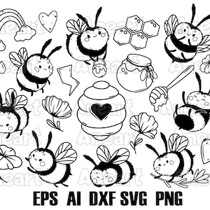Bee SVG, Honey bee SVG, Bee PNG, Honeycomb svg, Bee clip art, Bee hive svg, Bumblebee svg, cricut file, queen bee svg, flower svg, heart svg