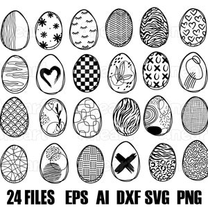 Easter Egg SVG bundle, cut file, egg outline, easter ornament, egg silhouette, happy easter svg, easter egg cricut, egg clip art, easter svg