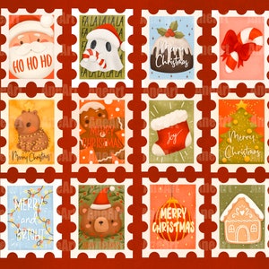 Sello de Navidad, sello de vacaciones, sellos postales, franqueo de vacaciones, correo de Santa, para carta a Santa, correo de Navidad, sello para hacer tarjetas, png