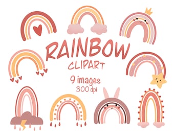 Rainbow clipart - Baby shower clipart - Baby clipart - Color rainbow - Nursery Wall Art - Rainbow Wall Art - Cute Kids Clipart - Rainbow png