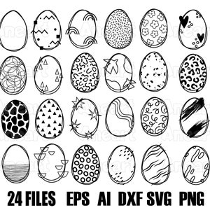 Easter Egg SVG bundle, cut file, easter svg, easter egg outline, easter ornament, egg silhouette, happy easter svg, cute easter egg clip art