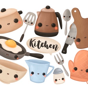 ClipArt da cucina, ClipArt da cucina kawaii, ClipArt da cucina, ClipArt di utensili, PNG da cucina, Utensili png, Utensili da cucina, ClipArt di cibo PNG,