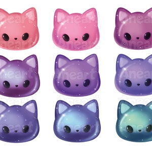 Cute cats clip art, galaxy cats clip art, kawaii cats clip art, kitten clip art, rainbow cats, cat faces, cats png, shiny cats, funny cats