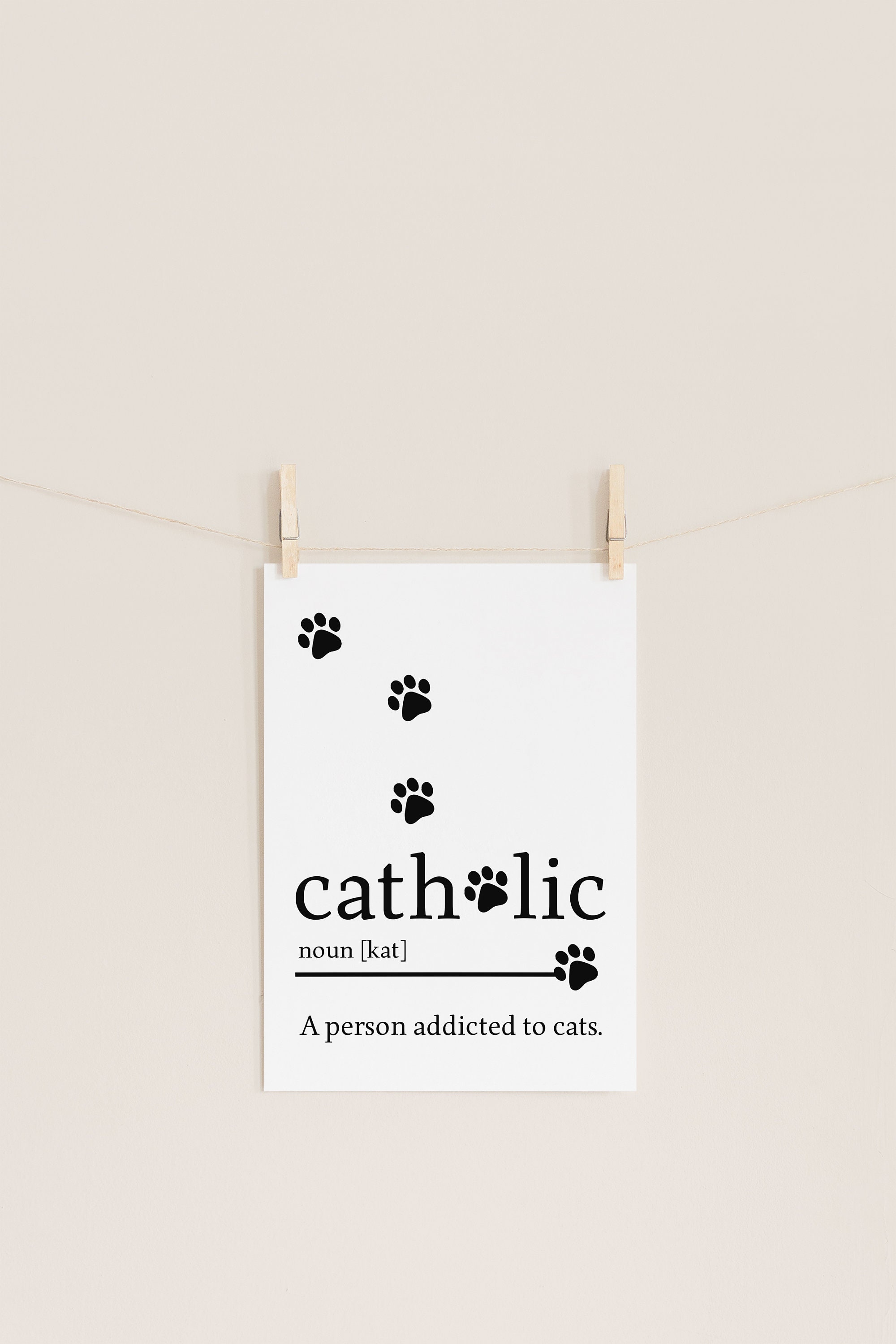 Cat Quote Print Cat Lover Gift Black and White Wall Art Etsy