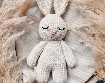 Baby bunny crocheted plush toy amigurumi toy cuddly toy gift idea birthday birth baby shower