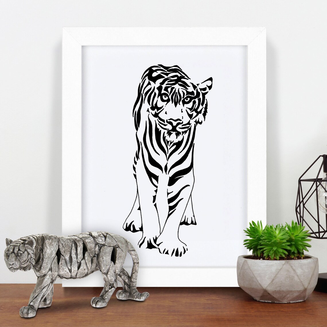 Tiger Wall Art Tiger Art Gift Tiger Print Home Decor Etsy