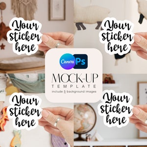 Sticker Mockup: Canva & Photoshop, Kids Decal Design