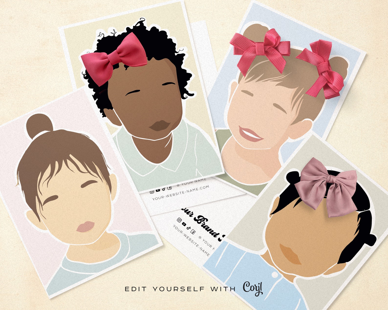 Hair Bow Card SVG Hair Clip Display Card Template Hair Bow Etsy