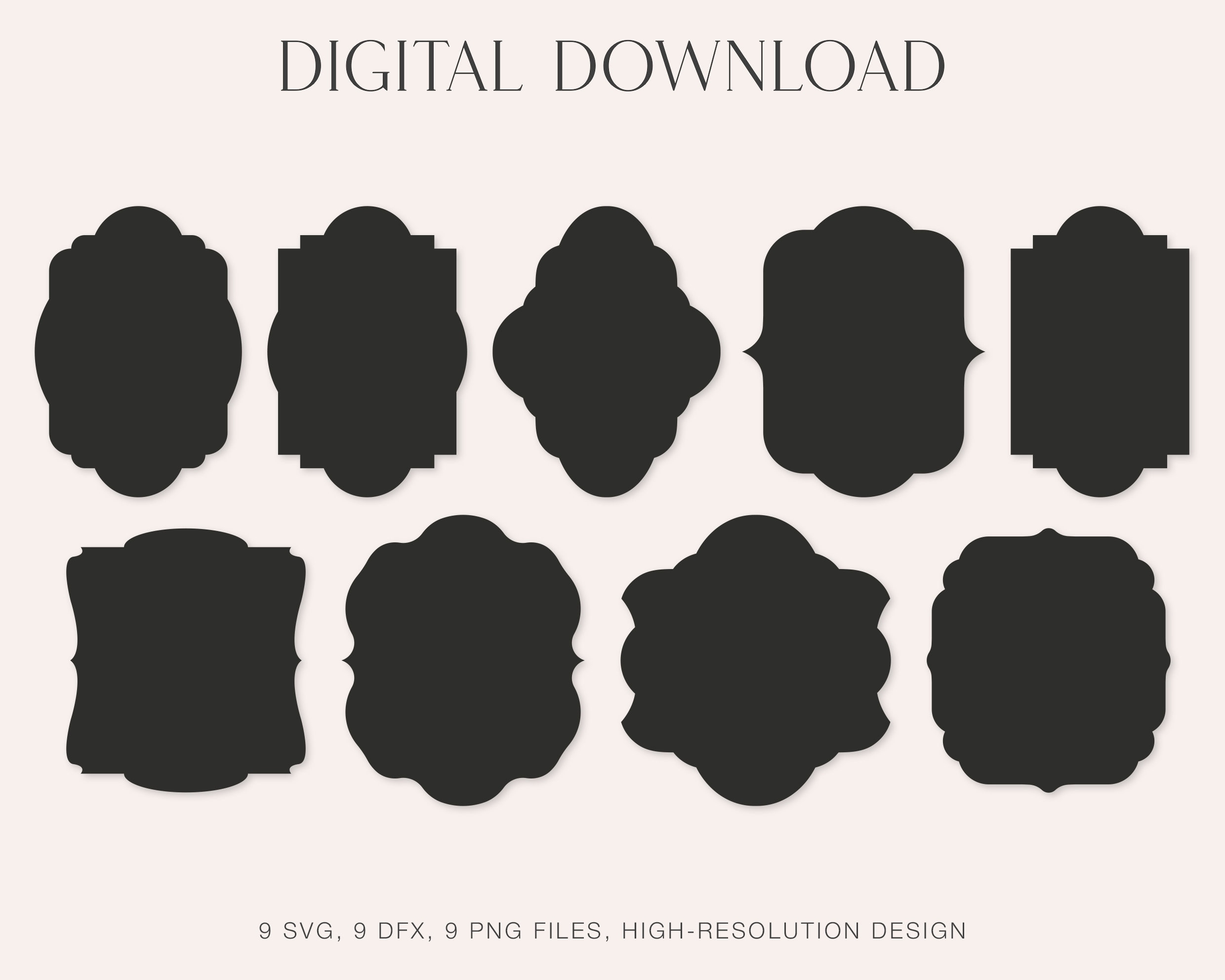 Decorative Frame SVG Classic Frames Dxf Labels PNG Vector - Etsy