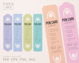 Pen Care Card SVG Template Bundle: Epoxy Glitter Pen Holder (Digital Download)