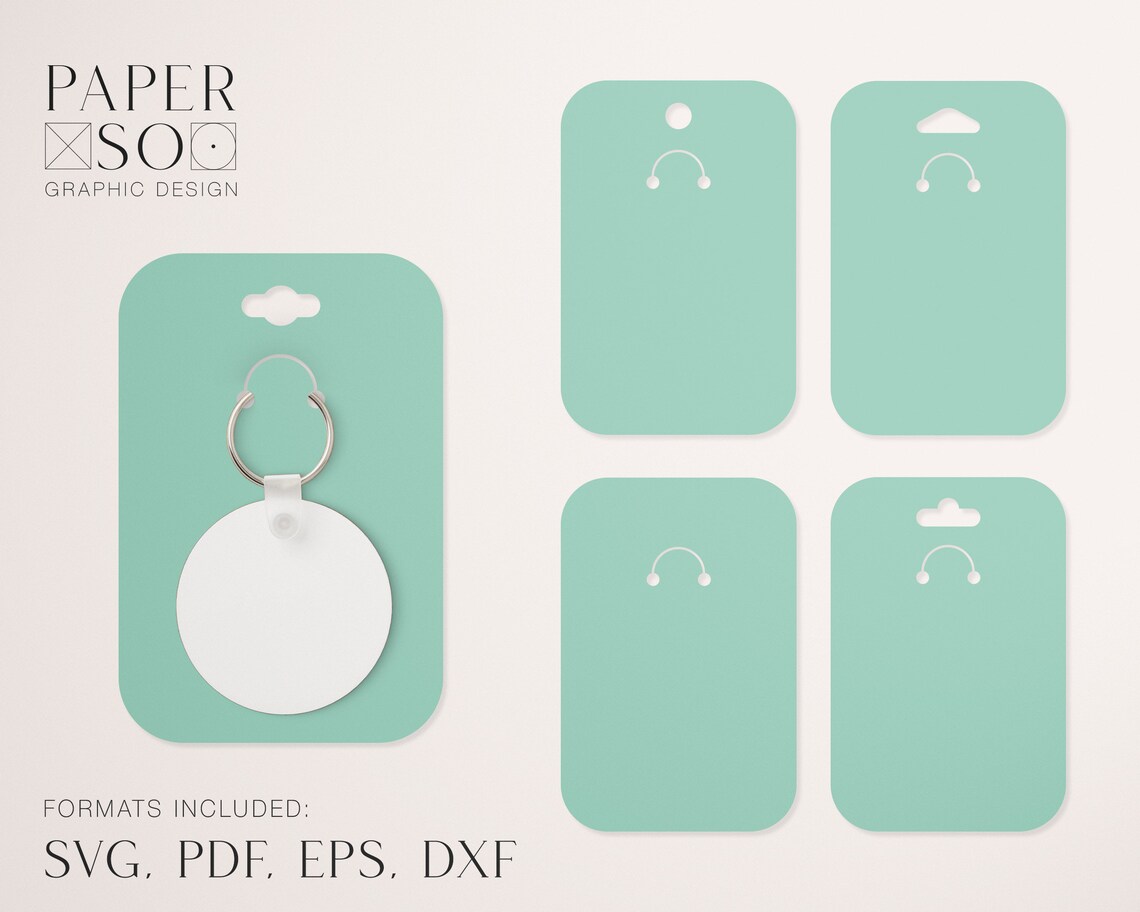 Keyring Display Card SVG, Keychain Packaging, Keyring Display Card ...