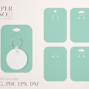 Keyring Display Card SVG, Keychain Packaging, Keyring Display Card Template, Keychain Holder, Key Ring Tag svg, keychain svg, Packaging svg