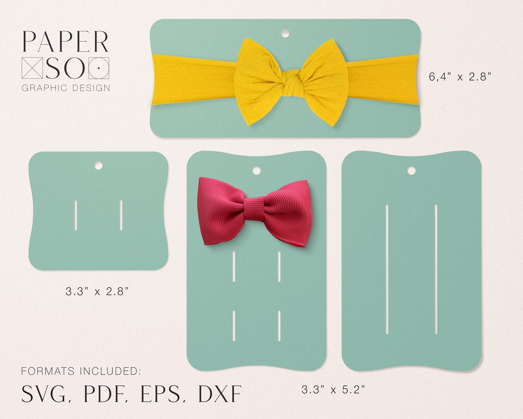 Hair Bow Display Card SVG Hair Clip Card Template Hair Etsy