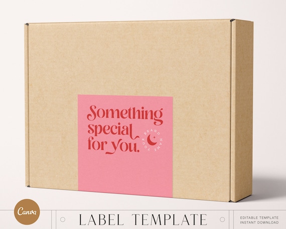 Box Seal Template, Box Label Template, Printable Packaging Sticker,  Editable Packaging Labels, Order Packaging Stickers, Shipping Label 