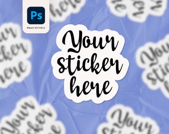 Sticker Mockup PSD FULLY EDITABLE, Photoshop Mockup