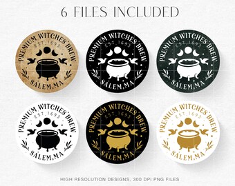 Witch's Brew Drink Label PNG, Halloween Coffee, Witch Halloween Booze, wine glasses cups signs, Hocus Pocus PNG, Scrapbook Clipart Images