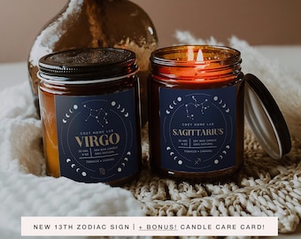 Zodiac Candle Label Template: DIY Astrology Candle Jar Sticker (Digital Download)