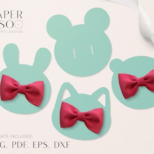 Hair Bow Card SVG Bundle: Animal Hair Clip Display (Digital Download)