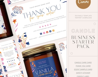 Editable Candle Business Branding Bundle: Canva Label Templates (Digital Download)