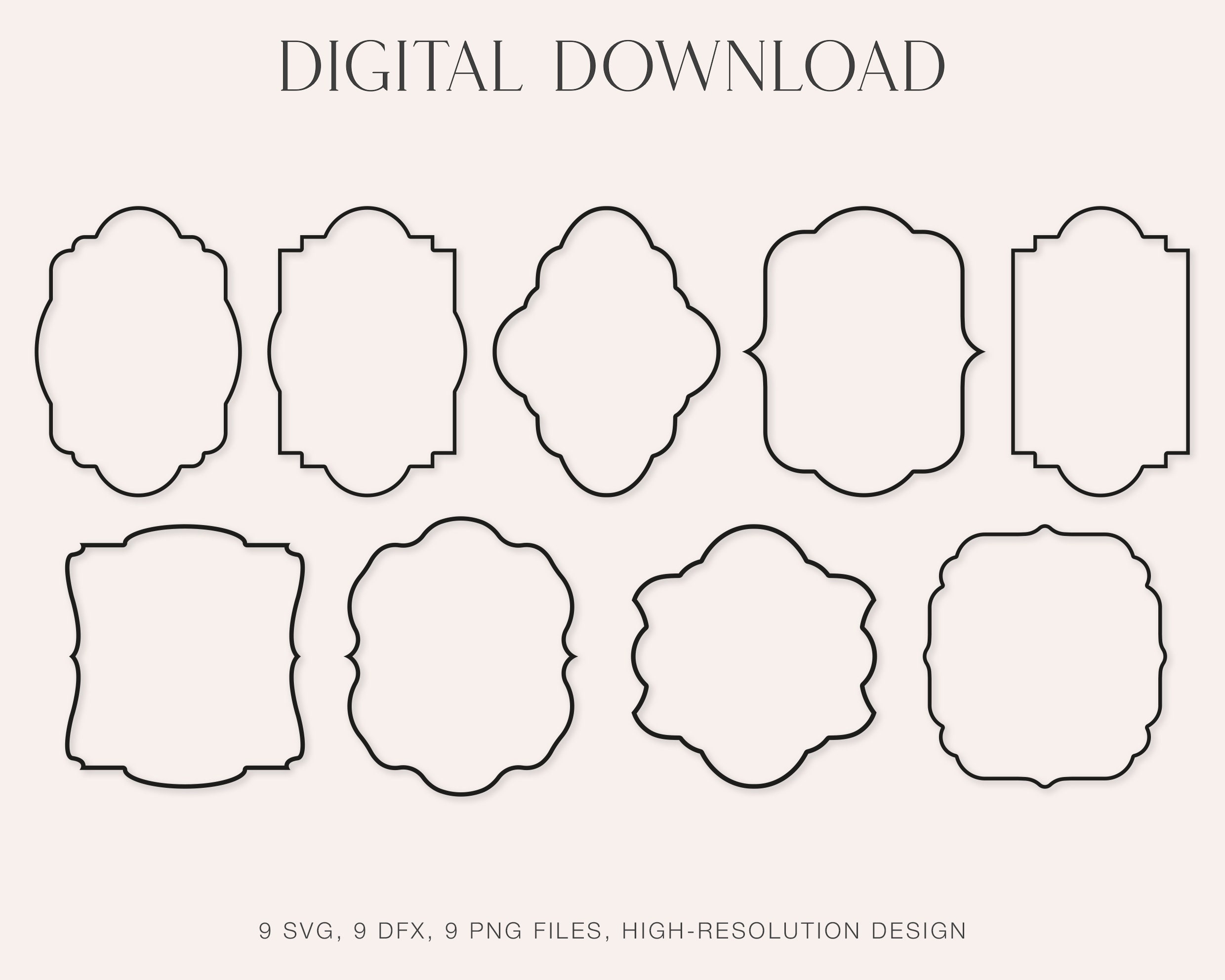 Classic Frames SVG Decorative Frame Dxf Labels PNG Name Etsy