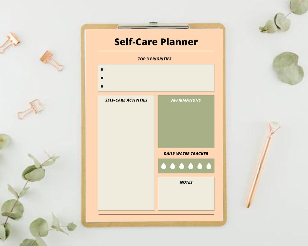 Self Care Journal, Self Care Planner Digital, Wellness Journal, Digital ...