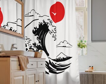 Cortina de chuveiro da Grande Onda Japonesa