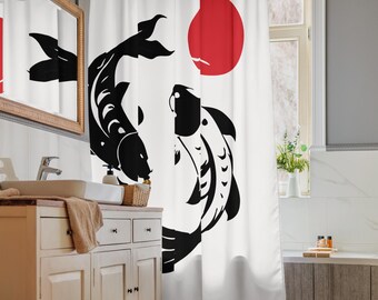 Cortina de chuveiro Koi Fish Yin Yang
