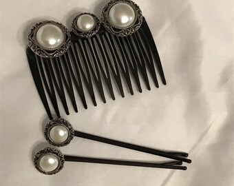 Custom matching hair comb and hair clips/pins - 001