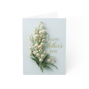 Greeting Cards, Mother's Day Card Lilies of Valley, Set of 10, 30, 50pcs, Sympathy, Thank You, Thinking of You, Blank Cards, Stationery