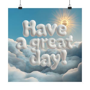 Posters en satin inspirants, oeuvre d'art murale motivante pour la décoration intérieure, cadeau parfait pour des amis, ondes positives, « Bonne journée !