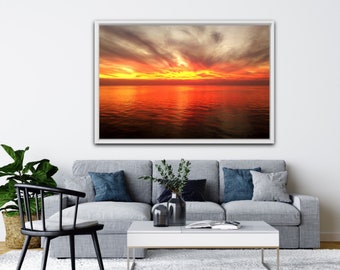 Orange Sunset Photography Print, Home Decor (Digital Download)